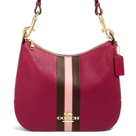 Coach Handbags - COACH JES HOBO WITH VARSITY STRIPE